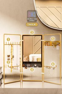 Bino Takı Dolabı 2 Katlı Oje Organizeri Gold