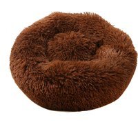 Decdeal Yıkanabilir Tek Fonksiyonlu 80x65x19 cm Simit Kedi Yatağı Kahverengi