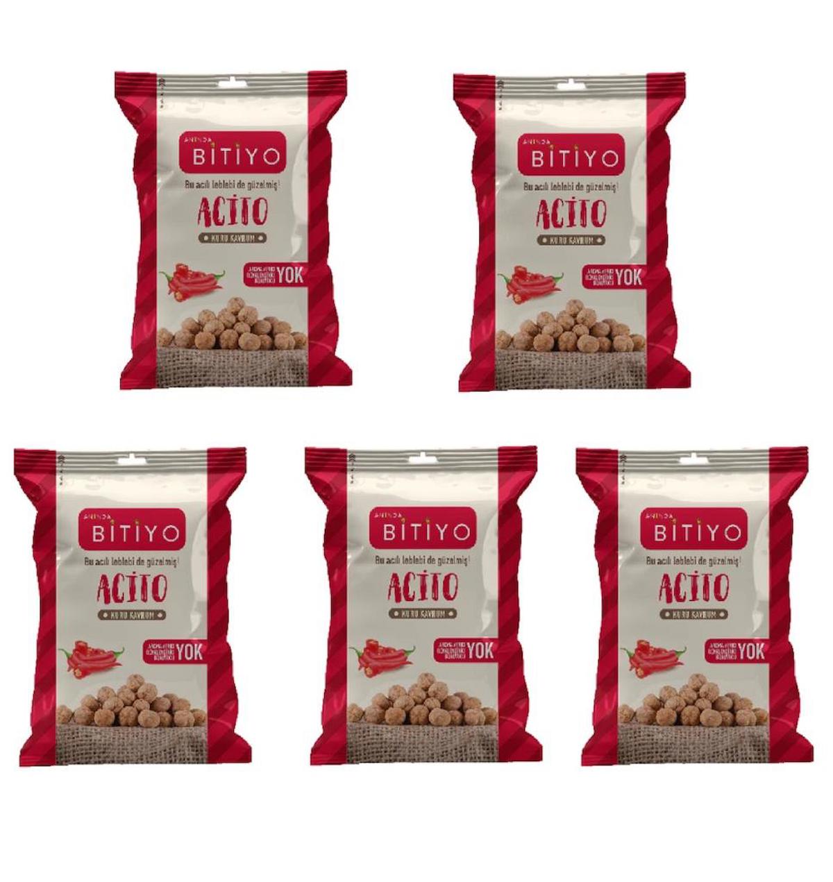 Anında Bitiyo Acito Kavrulmuş Tuzlu Acılı Sarı Leblebi 5x75 gr