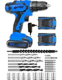 Sturdy 58 V 5 Ah Çift Akülü Vidalama Makinesi