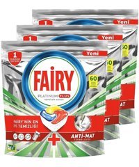 Fairy Platinum Plus Limon Kokulu Tablet Bulaşık Makinesi Deterjanı 3x60 Adet