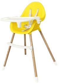 Happyplanet Kk-oi Alüminyum - Plastik 5 Noktalı Emniyet Kemeri 15 kg Kapasiteli Tekerleksiz Tepsili Oturaklı Katlanır Portatif Mama Sandelyesi Sarı