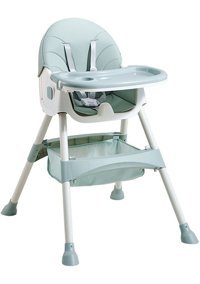 Happyplanet Kkd-oi Alüminyum - Plastik 5 Noktalı Emniyet Kemeri 15 kg Kapasiteli Tekerlekli Tepsili Oturaklı Yükselticili Portatif Mama Sandelyesi Açık Yeşil