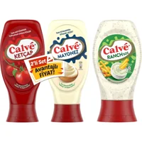 Calve Acısız Ketçap 600 gr + Mayonez 540 gr + Ranch Sos 245 gr