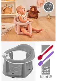 Silicolife Flosoft Plastik 13 kg Kapasiteli Tekerleksiz Sandalye Üstü Oturaklı Portatif Mama Sandelyesi Gri