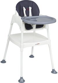Babydoor Alüminyum - Plastik 5 Noktalı Emniyet Kemeri 18 kg Kapasiteli Tekerleksiz Tepsili Oturaklı Portatif Mama Sandelyesi