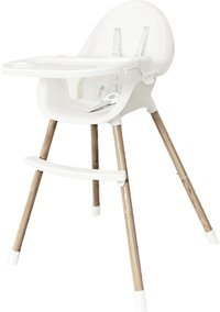 Happyplanet Kk-oi Alüminyum - Plastik 5 Noktalı Emniyet Kemeri 15 kg Kapasiteli Tekerleksiz Tepsili Oturaklı Yükselticili Katlanır Portatif Mama Sandelyesi Beyaz