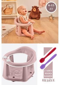 Silicolife Flosoft Plastik 13 kg Kapasiteli Tekerleksiz Sandalye Üstü Oturaklı Portatif Mama Sandelyesi Pembe