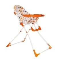 Lucky Life Eco Alüminyum - Plastik 5 Noktalı Emniyet Kemeri 15 kg Kapasiteli Tekerleksiz Tepsili Oturaklı Katlanır Portatif Mama Sandelyesi Turuncu
