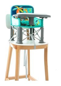 Baby Plus Picnic Alüminyum - Plastik 5 Noktalı Emniyet Kemeri 15 kg Kapasiteli Tekerleksiz Sandalye Üstü Tepsili Oturaklı Yükselticili Portatif Mama Sandelyesi Çok Renkli