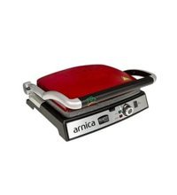 Arnica Gh 26243 Tostit Maxi 5 Dilim Alüminyum Çıkartılabilir Plaka Çift Taraflı 1000 W Izgaralı Kırmızı-Siyah Tost Makinesi