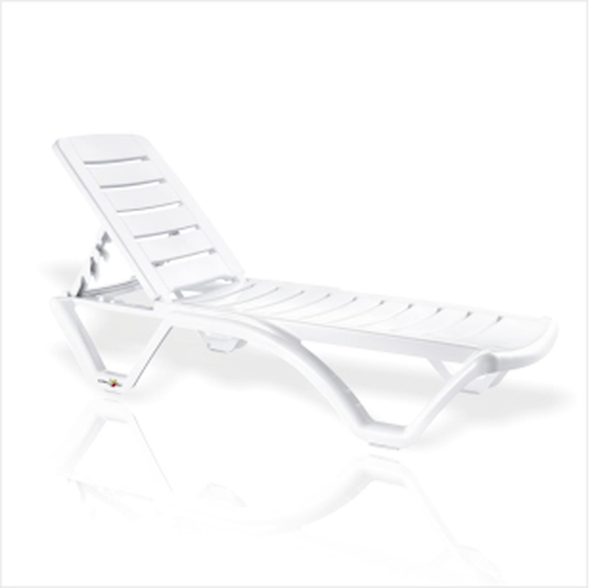 M3Decorium Plastik Katlanır Şezlong Beyaz