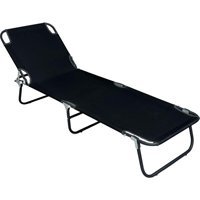 Eportatif Metal Katlanır Şezlong Siyah