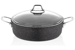 Falez Black Line 2 Parça 28 cm Döküm Basık Tencere