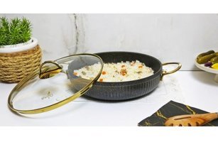 Evita İstiridye Gold 2 Parça 28 cm Alüminyum Basık Tencere