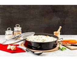 Evimsaray Zest Gusto 2 Parça 34 cm Granit Basık Tencere