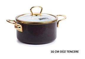 Zücev Emaye 2 Parça 16 cm Metal Derin Tencere