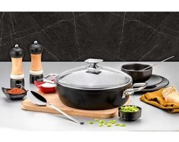 Evimsaray Arte Diamond 2 Parça 26 cm Granit Basık Tencere
