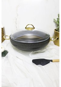 Evita İstiridye Gold 2 Parça 30 cm Granit Basık Tencere