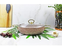 Evita Eco Gold 2 Parça 24 cm Granit Basık Tencere