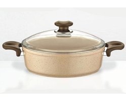 Tilbe Home 2 Parça 30 cm Granit Döküm Basık Tencere