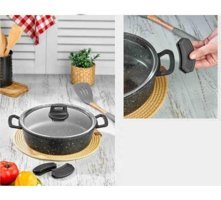 Eda Çelik ZK-955 2 Parça 30 cm Döküm - Granit Tencere