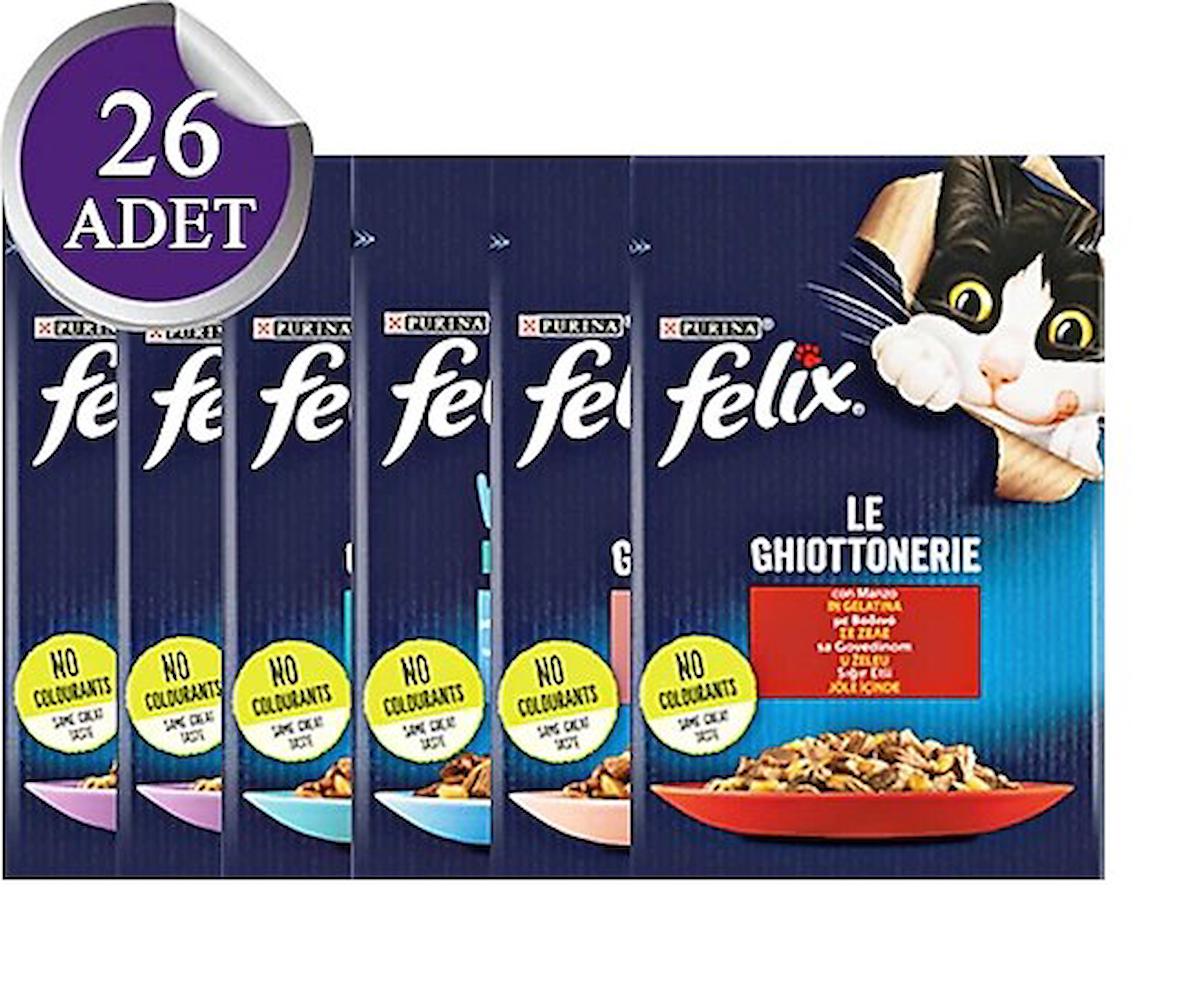 Felix Karışık Pouch Yetişkin Karışık Jöleli Yaş Kedi Maması 26x85 gr