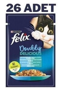 Felix Yetişkin Sardalya-Somon Jöleli Yaş Kedi Maması 26x85 gr