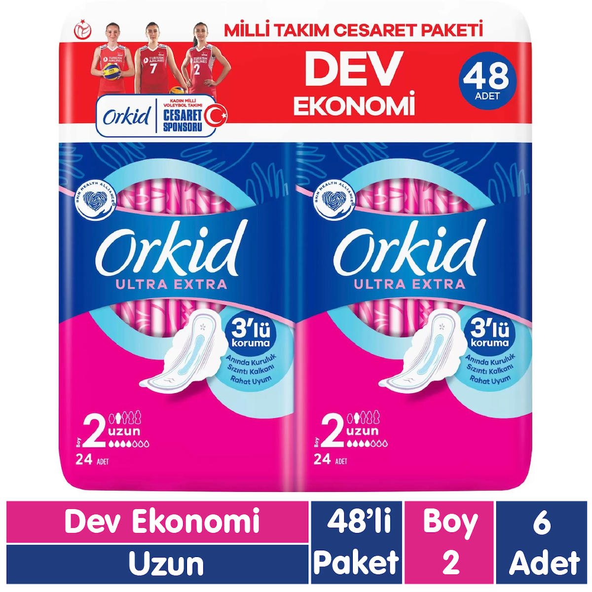 Orkid Cesaret 48'li Hijyenik Ped 6 Adet