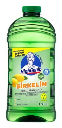 Highgenic Sirkelim-Sirkeli Organik Limon Esanslı Yüzey Temizleyici 2.5 lt