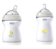 Chicco Natural Feeling Polipropilen Desenli Şeffaf Biberon 250 + 330 ml
