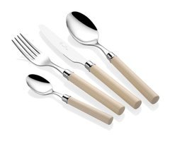 Rivadossi Simple 24 Parça 6 Kişilik Çatal Kaşık Bıçak Takımı Krem