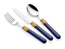 Rivadossi Classic Ring 24 Parça 6 Kişilik Çatal Bıçak Takımı Lacivert