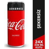 Coca Cola Şekersiz Kutu Kola 330 ml 24 Adet