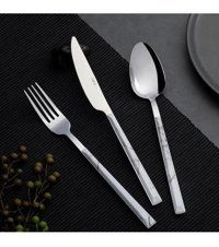 Nehir Flora 36 Parça 6 Kişilik Çatal Kaşık Takımı Gümüş