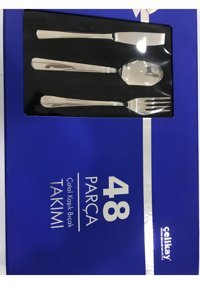 Çelikay 48 Parça 6 Kişilik Çatal Kaşık Bıçak Takımı Gümüş