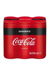Coca Cola Şekersiz Kutu Kola 250 ml 9 Adet