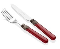 Rivadossi Classic 12 Parça 6 Kişilik Çatal Bıçak Takımı Bordo