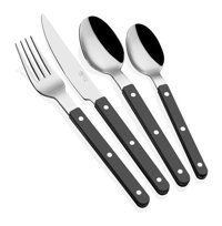 The Mia Comida 24 Parça 6 Kişilik Çatal Kaşık Bıçak Takımı Siyah