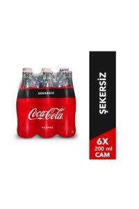 Coca Cola Şekersiz Şişe Kola 200 ml 6 Adet