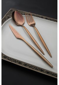 Amy Klaus Luxury 84 Parça 16 Kişilik Çatal Kaşık Bıçak Takımı Bronz