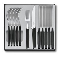 Victorinox 12 Parça 6 Kişilik Çatal Kaşık Bıçak Takımı Siyah