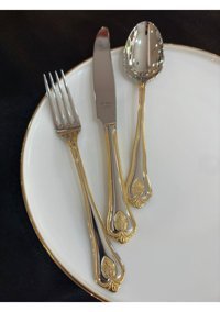 Aryıldız Topkapı Prestige 84 Parça 12 Kişilik Çatal Kaşık Bıçak Takımı Altın