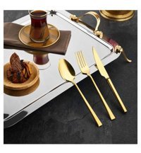 Özlife Hüma 72 Parça 12 Kişilik Çatal Kaşık Bıçak Takımı Altın