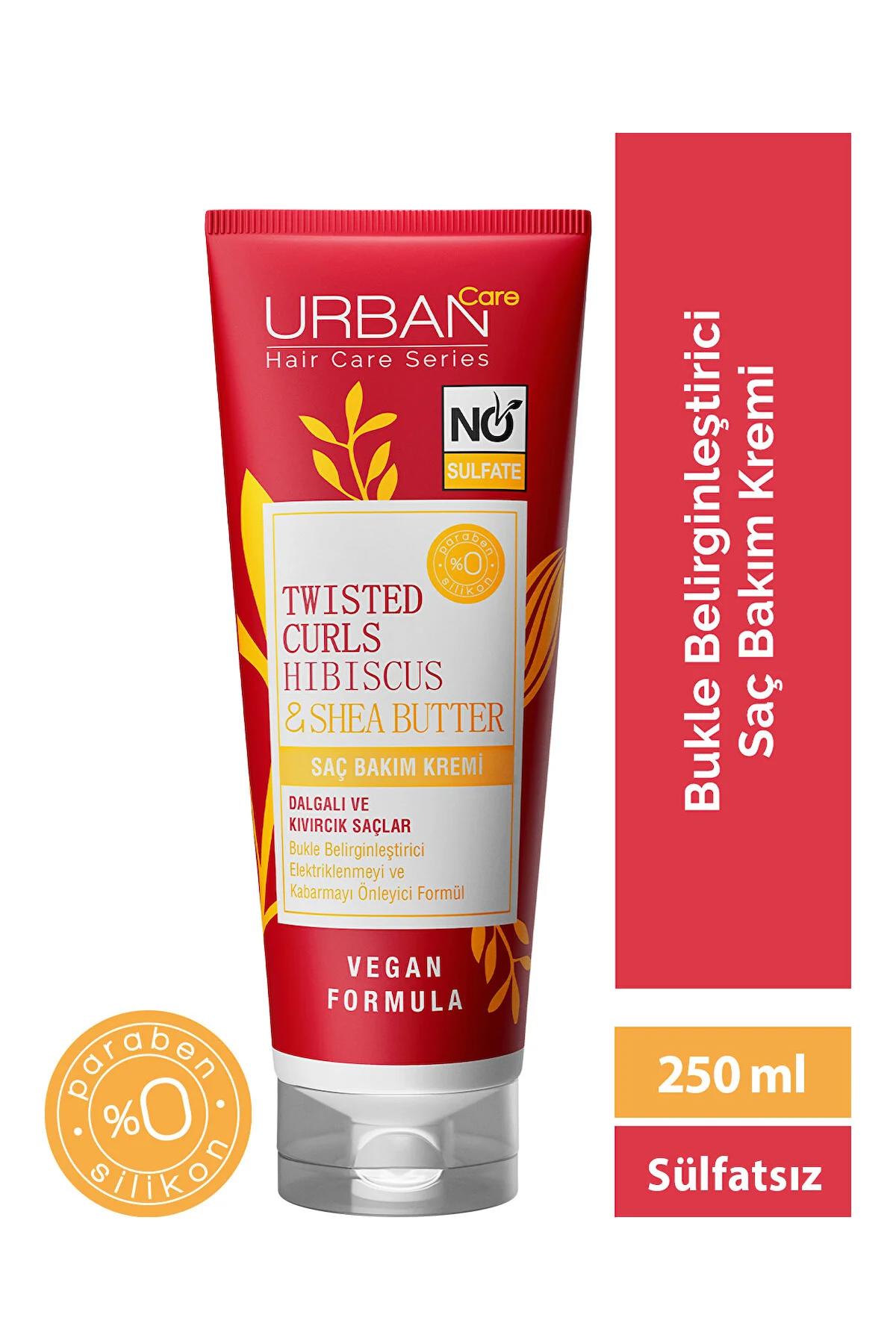 Urban Care Twisted Curls Hibiskus Shea Sülfatsız Bukle Belirginleştirici Keratinli Dalgalı Kıvırcık Saçlar İçin Saç Kremi 250 ml
