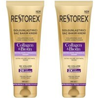 Restorex Collagen Onarıcı Tüm Saçlar İçin Durulanmayan Unisex Saç Kremi 2x250 ml