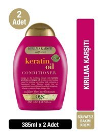 Ogx Keratin Sülfatsız Kırılma Karşıtı Keratinli Tüm Saçlar İçin Unisex Saç Kremi 2x385 ml