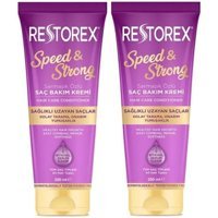 Restorex Speed & Strong Sarmaşık Özlü Saç Uzatan Tüm Saçlar İçin Unisex Saç Kremi 2x250 ml