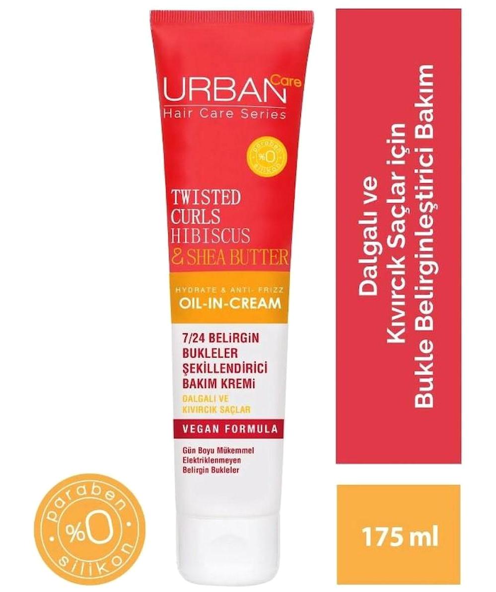 Urban Care Twisted Curls Hibiskus Shea Silikonsuz Sülfatsız Bukle Belirginleştirici Tuzsuz Kıvırcık Saçlar İçin Kadın Saç Kremi 175 ml
