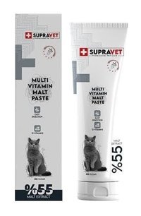 Supravet Malt E Vitamini Multivitamini Bağışıklık Güçlendirici Kedi Vitamini Macun 100 gr